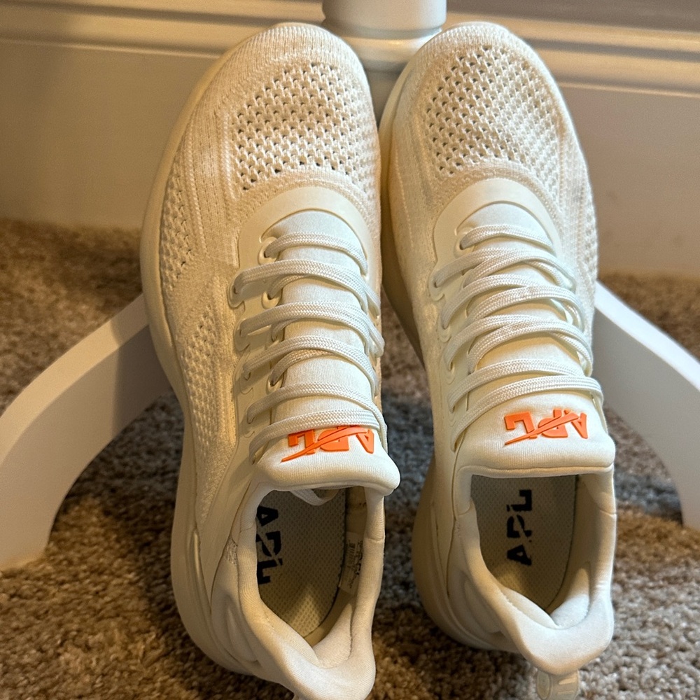 APL White Athletic Shoes with Orange Accents - Picture 5 of 5